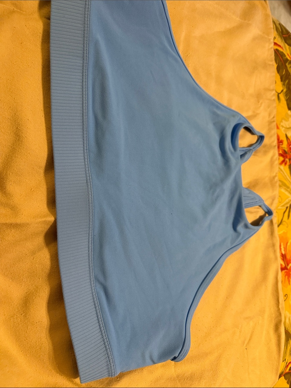 Athleta Light Blue Scoop Neck Sports Bra